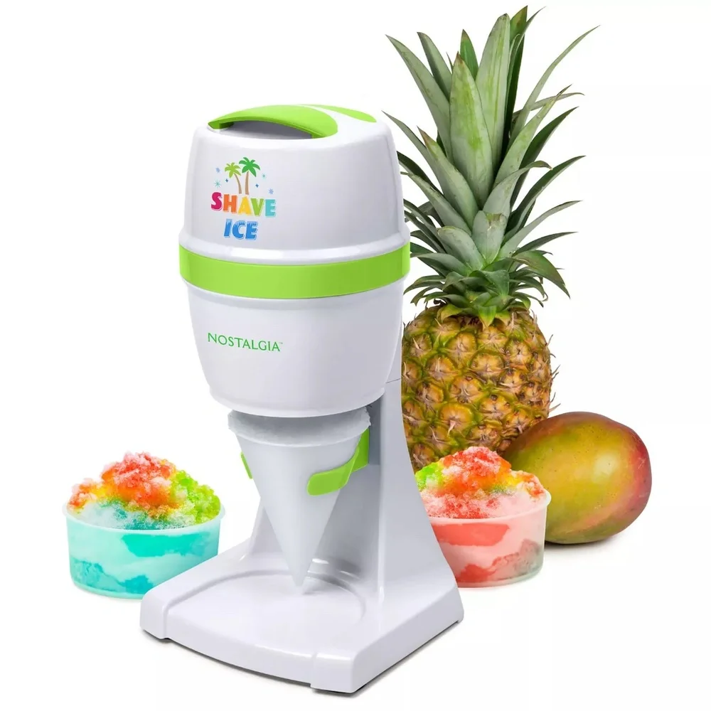 NEW Nostalgia Electrics Shave Ice & Snow Cone Maker w 20 cups & straw